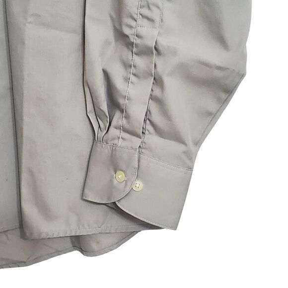 Van Heusen Men's Dress Shirt Silver 17 34/35 Long Sleeve Poplin Cotton Polyester - Picture 5 of 6